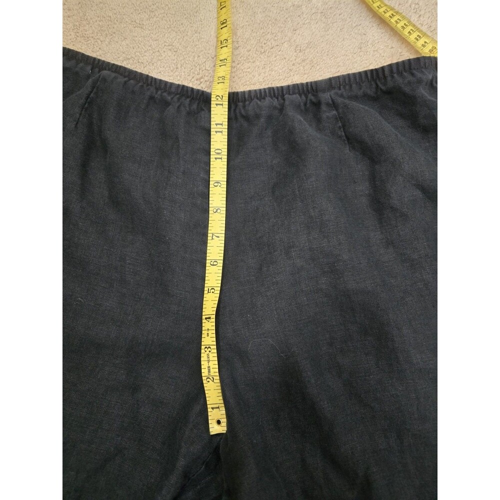 Eileen Fisher Womens Pants Size 1X Black 100% Linen Elastic Waist Cropped Plus - Picture 9 of 10